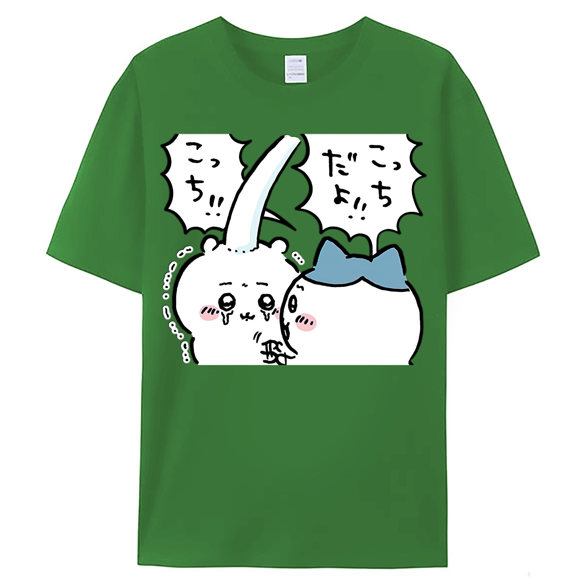 （画像用） ちいかわ ハチワレ Chii-kawa hachiware レディースカジュアルプリントTシャツ（綿100％）